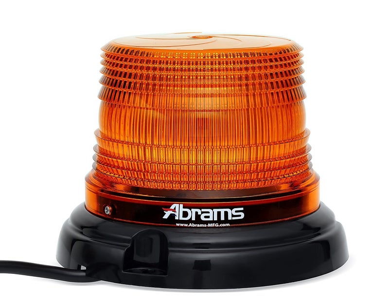 Abrams SAE Class-1 StarEye 4" Inch Dome 12 LED Magnet/Permanent Mount Construction Vehicle Warning Strobe Beacon Light - Amber - Image 1